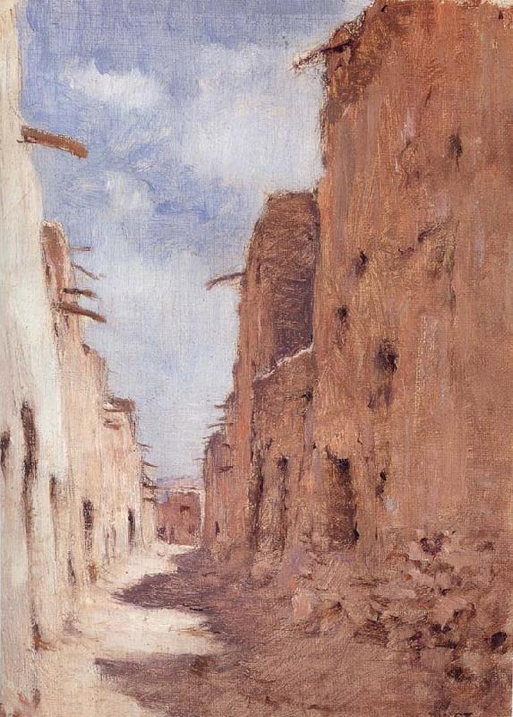 Etienne Dinet A Street in Laghouat,Algeria China oil painting art